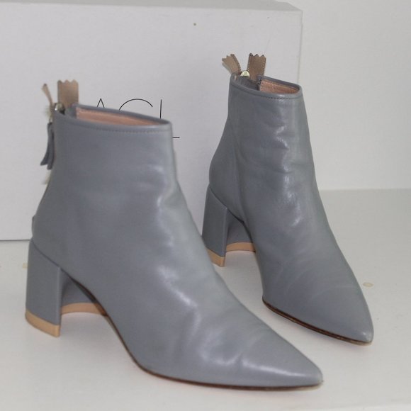 AGL Shoes - HOST PICK - AGL Blue Ankle Boots Size 38 Half Moon Heel WORN 1X